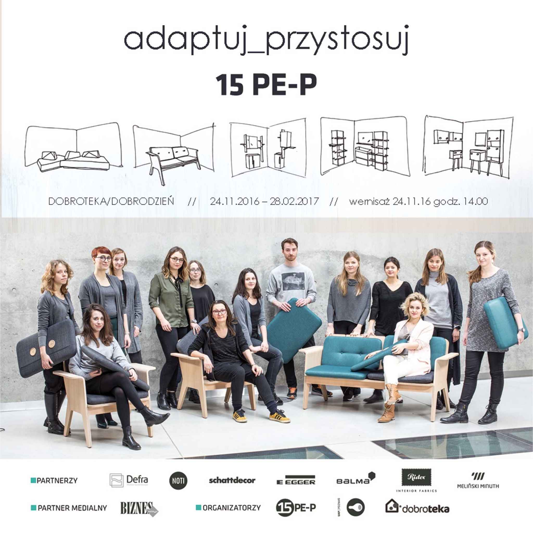 Zaproszenie na wernisaż wystawy "adaptuj_przystosuj 15 PE-P".