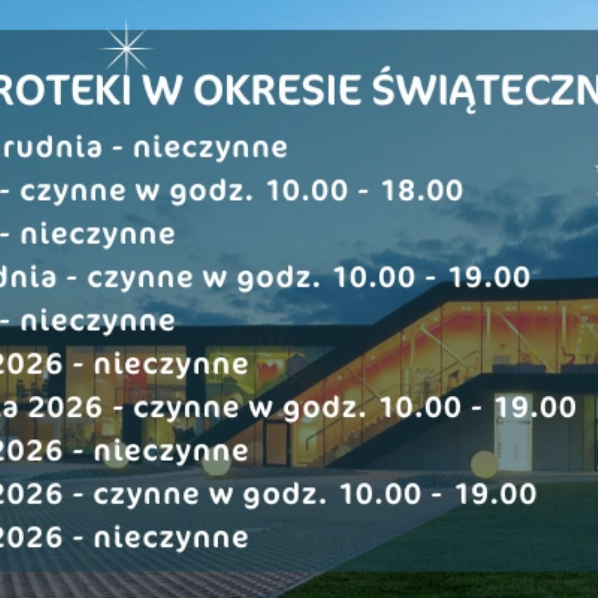 Dobroteka zaprasza w okresie świąteczno - noworocznym