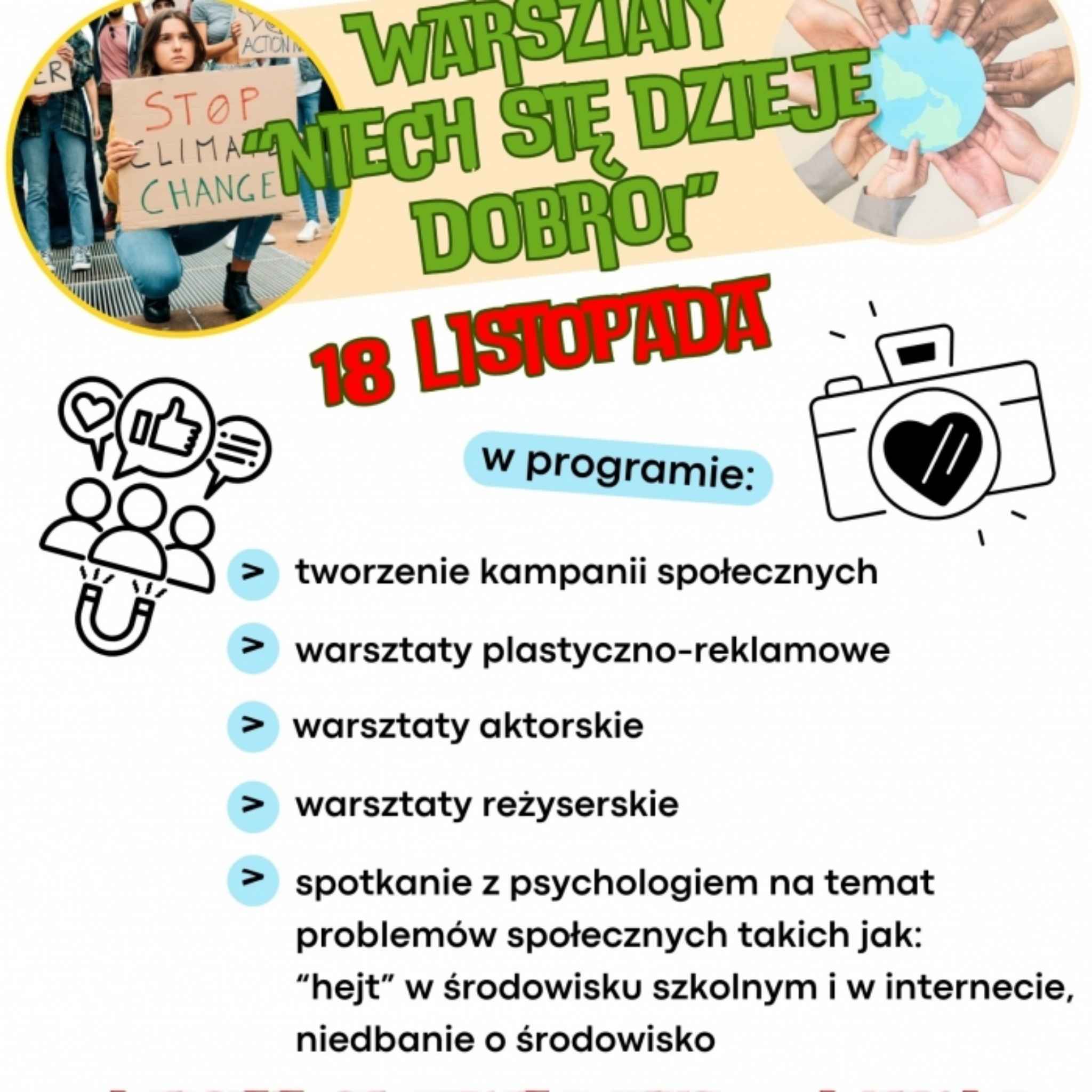 WARSZTATY AKTORSKO-REKLAMOWE „NIECH SIĘ DZIEJE DOBRO”