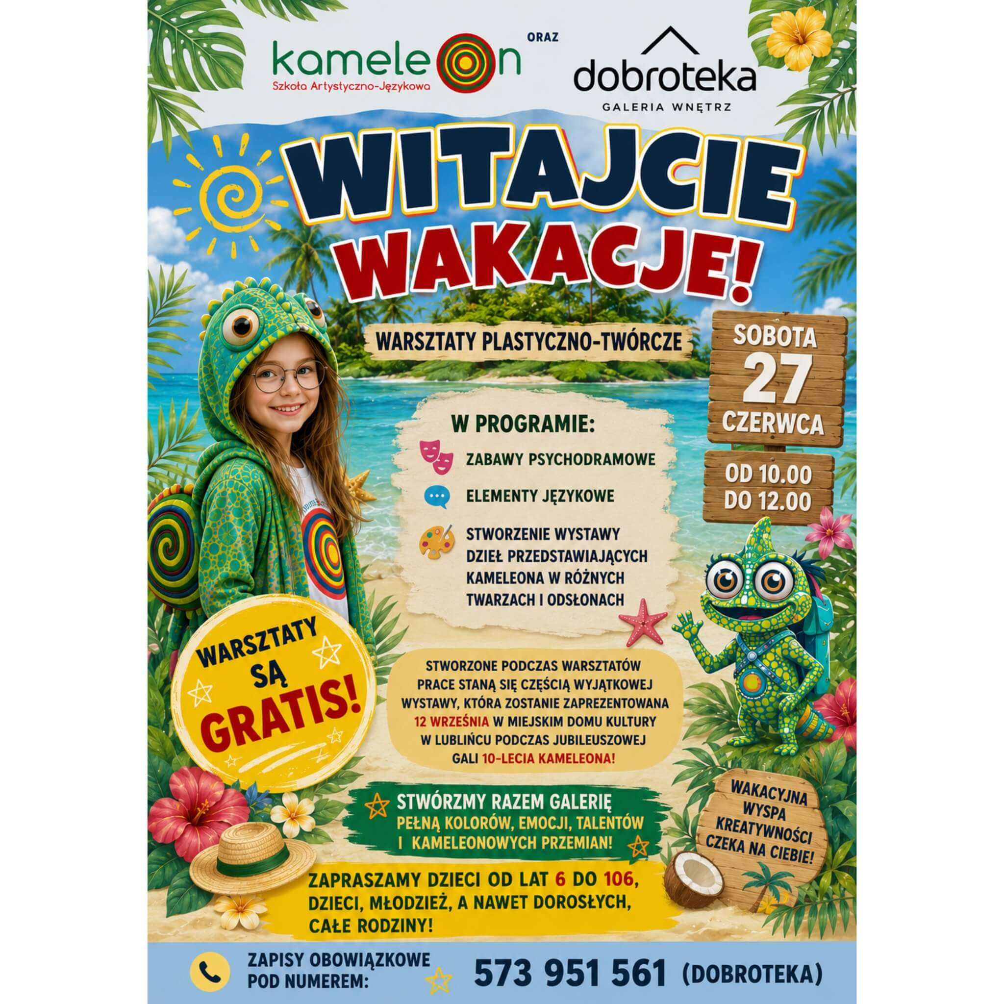 Witajcie wakacje! Bezpłatne warsztaty rodzinne w Dobrotece