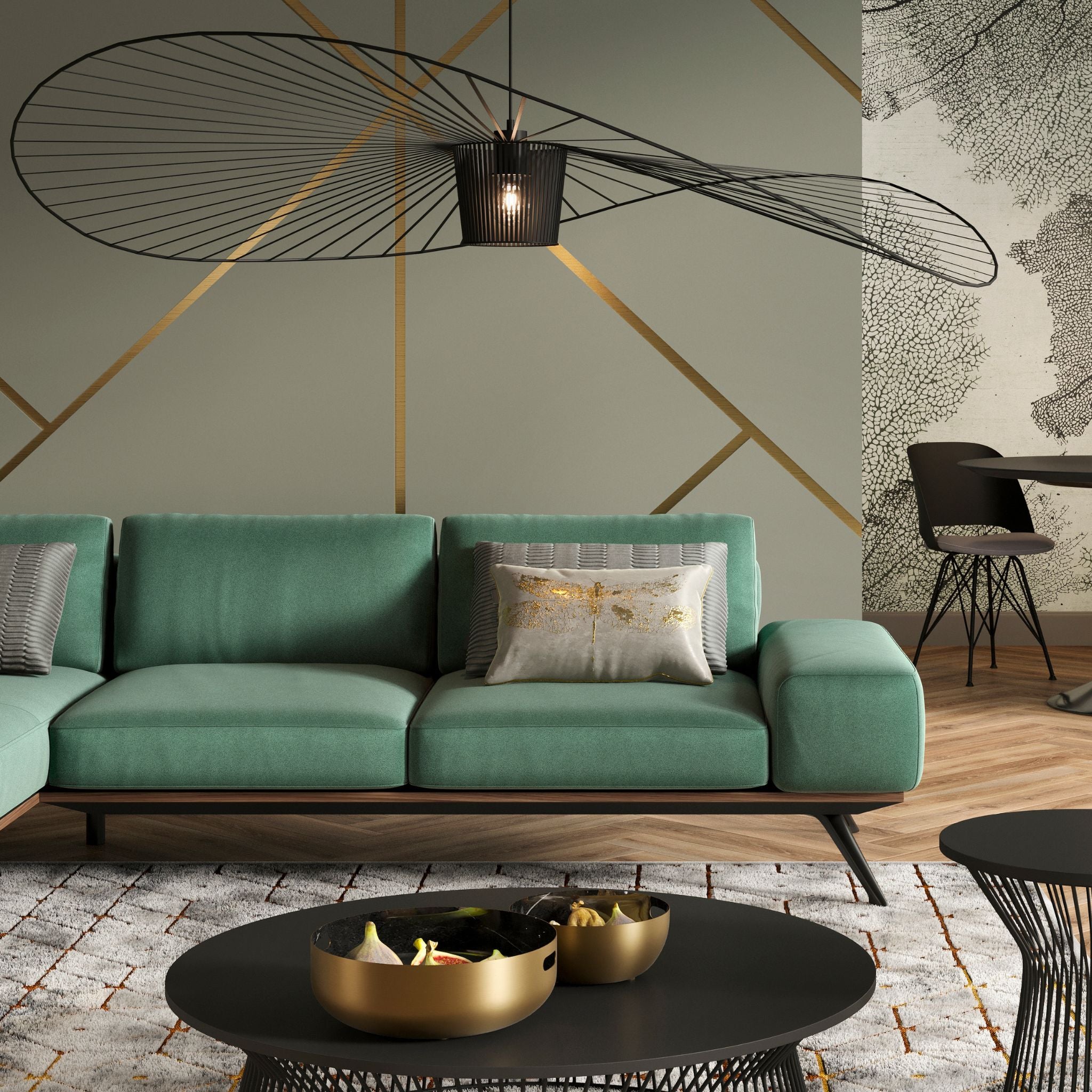 Kler Frase – luksusowa sofa modułowa na dębowej platformie