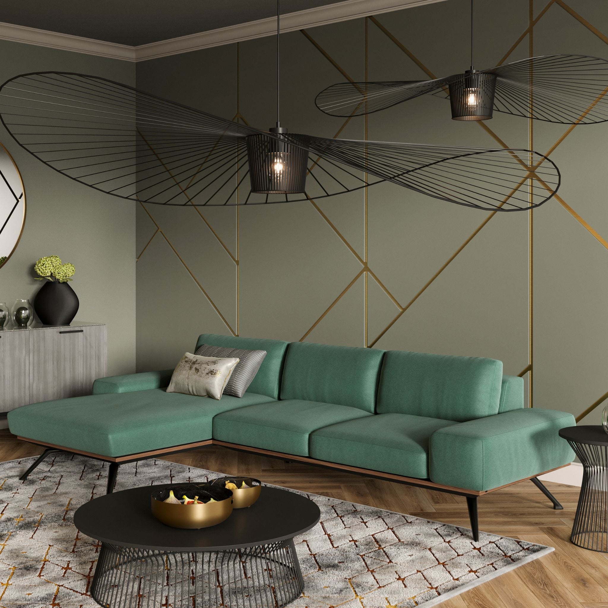 Kler Frase – luksusowa sofa modułowa na dębowej platformie