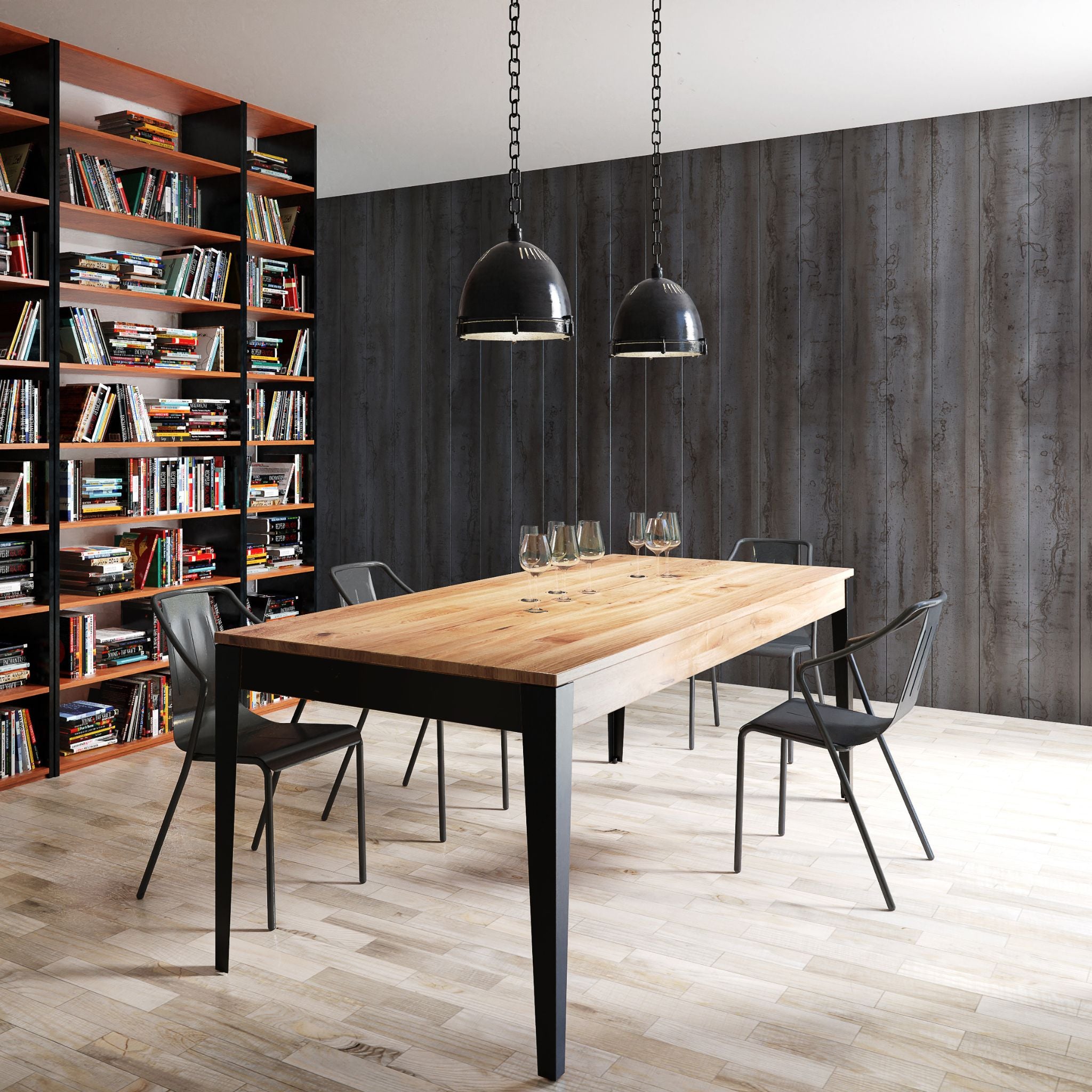 Floy Trebord extendable table – a minimalist oak loft-style table