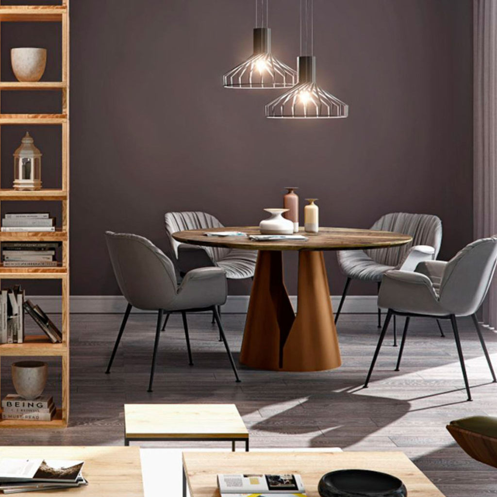 Stół Mono Trebord – designerski stół z litego dębu i stali