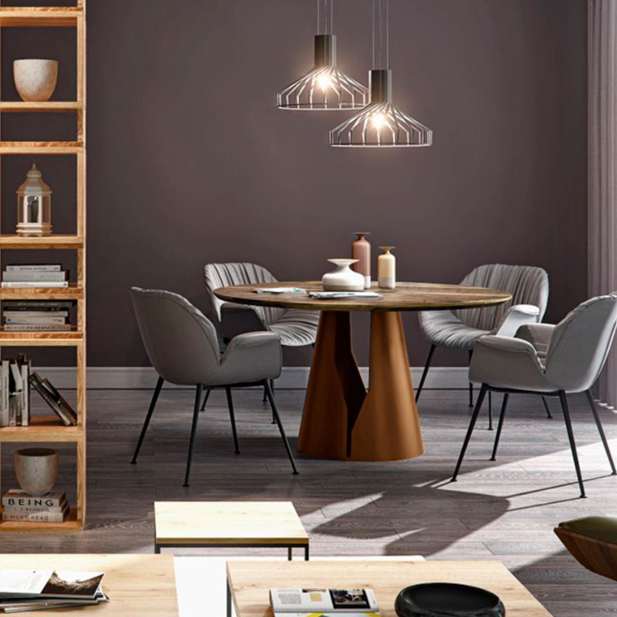 Stół Mono Trebord – designerski stół z litego dębu i stali