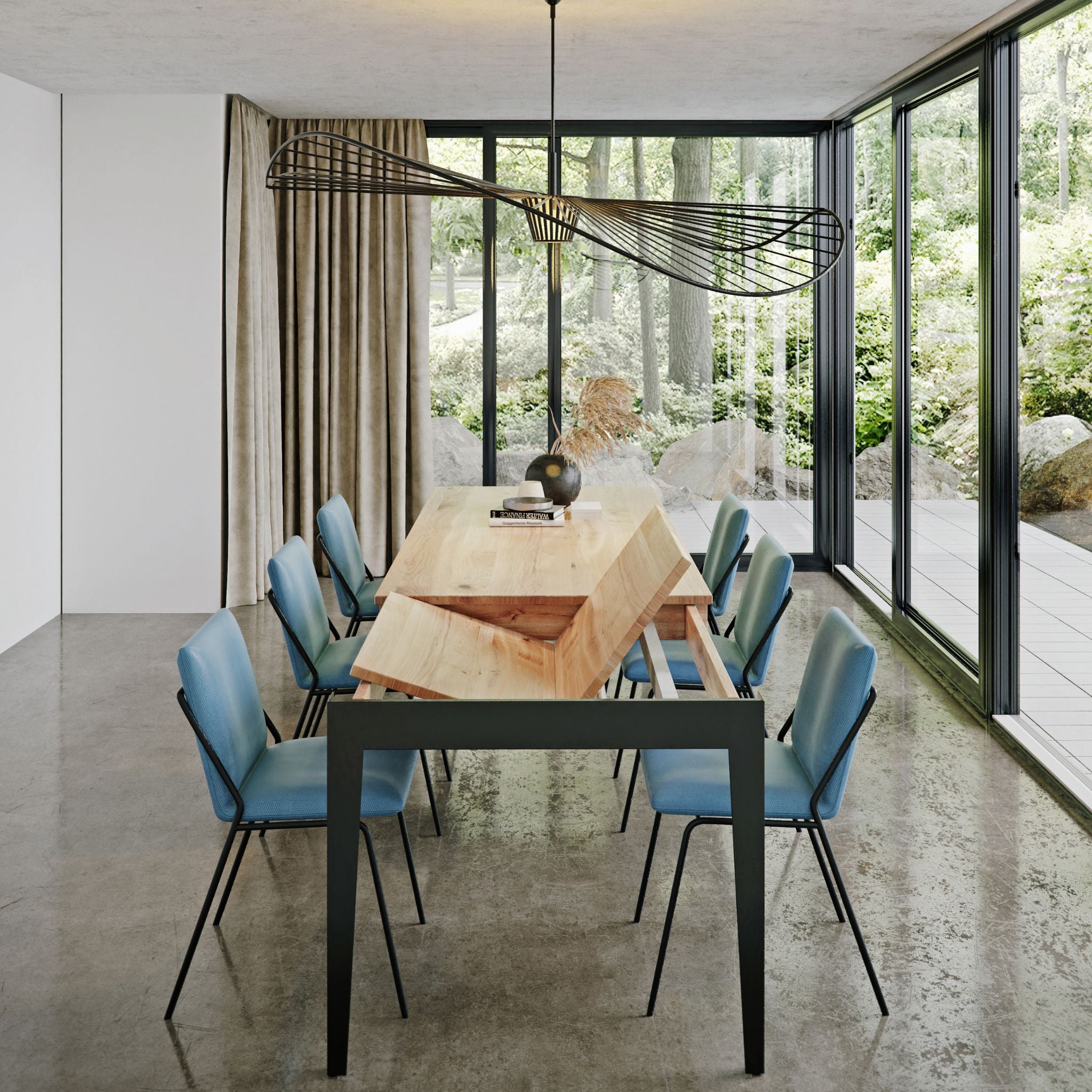 Floy Trebord extendable table – a minimalist oak loft-style table