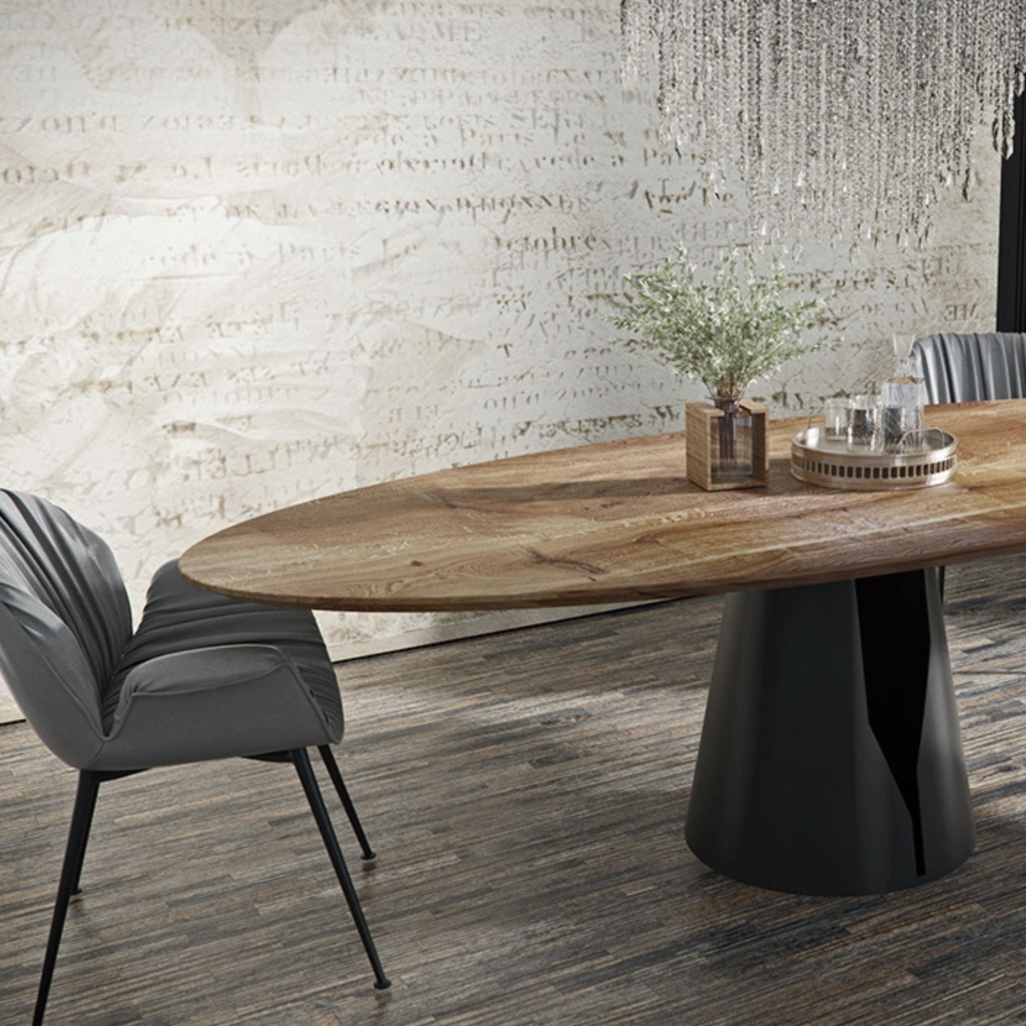 Stół Mono Trebord – designerski stół z litego dębu i stali