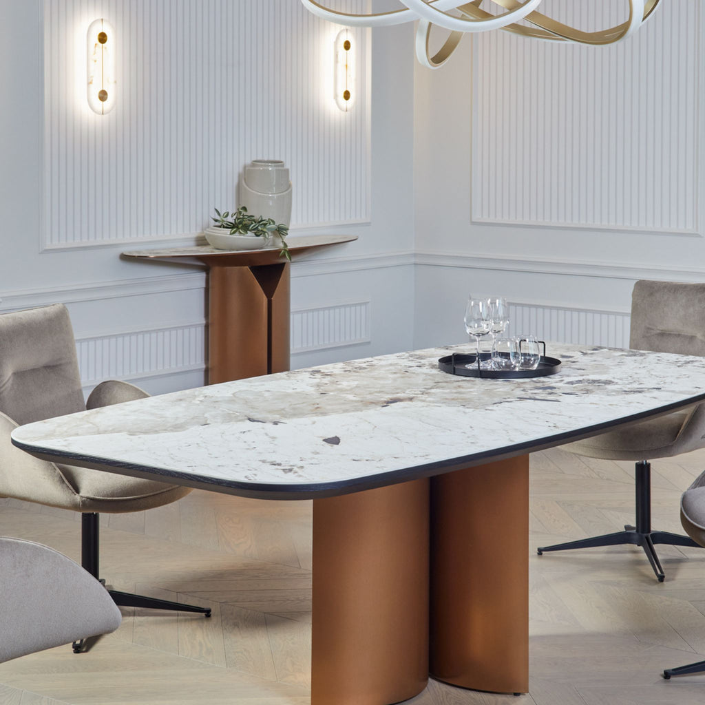 Stół Luna Jafra – luksusowy stół ze spiekiem ceramicznym i miedzią