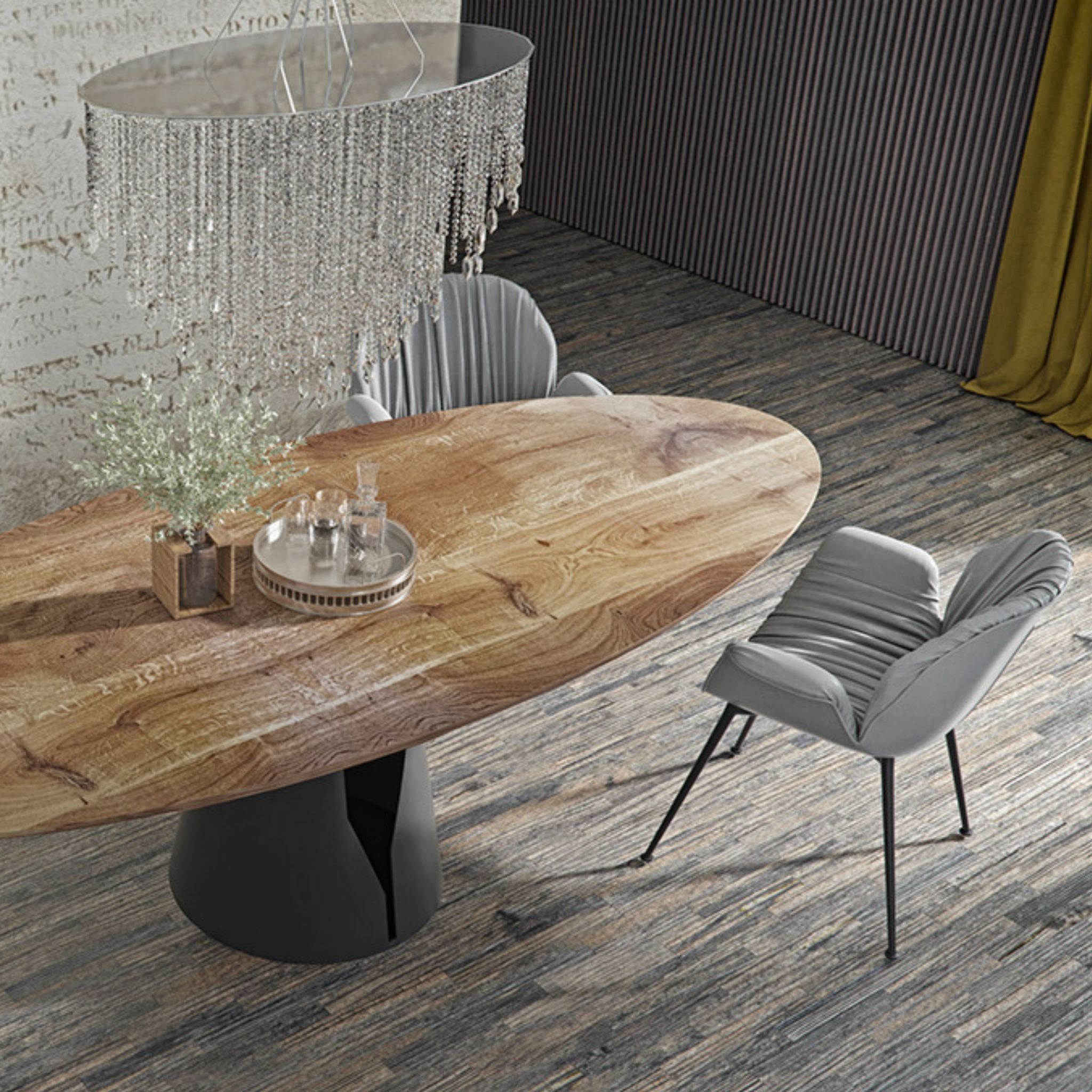 Stół Mono Trebord – designerski stół z litego dębu i stali