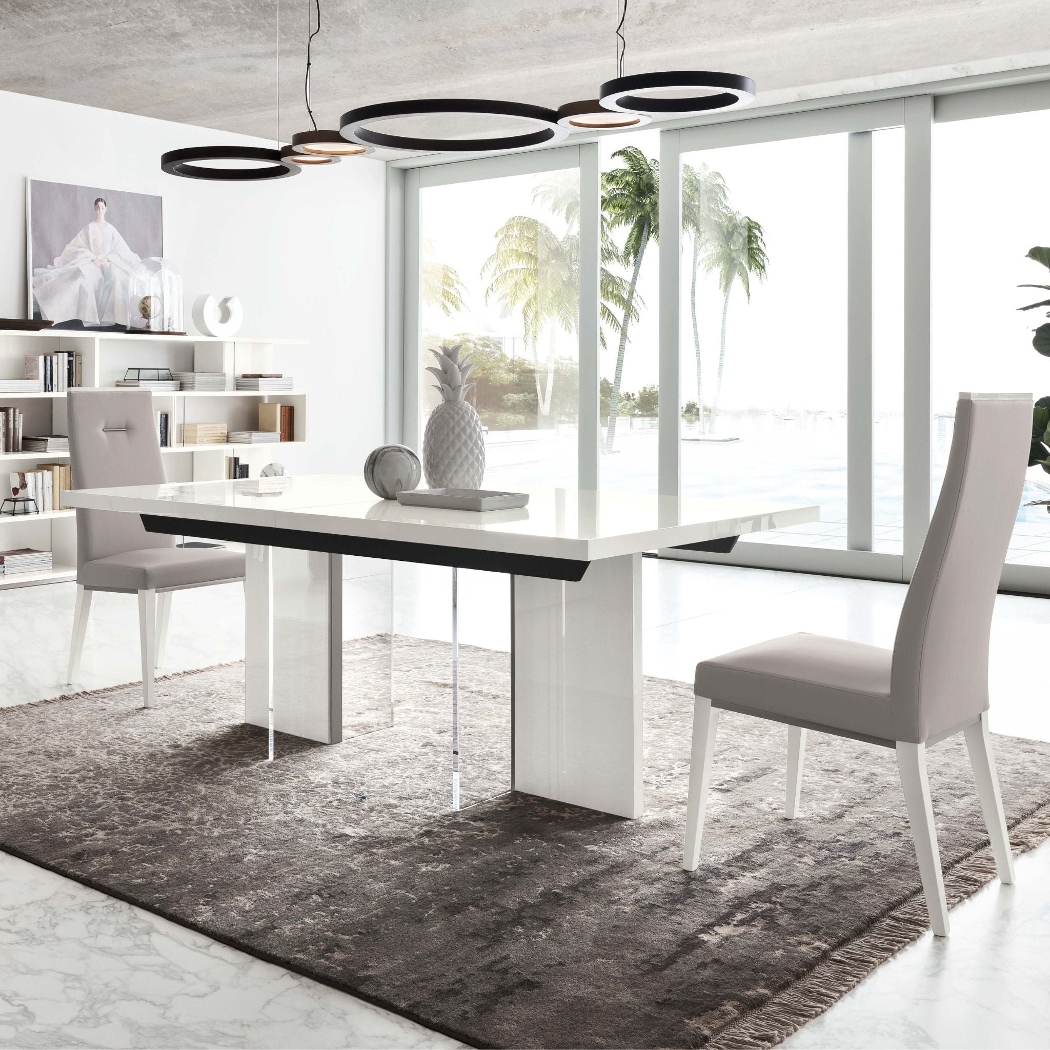 Artemide Alf Italia - luxurious dining room furniture in white and high gloss