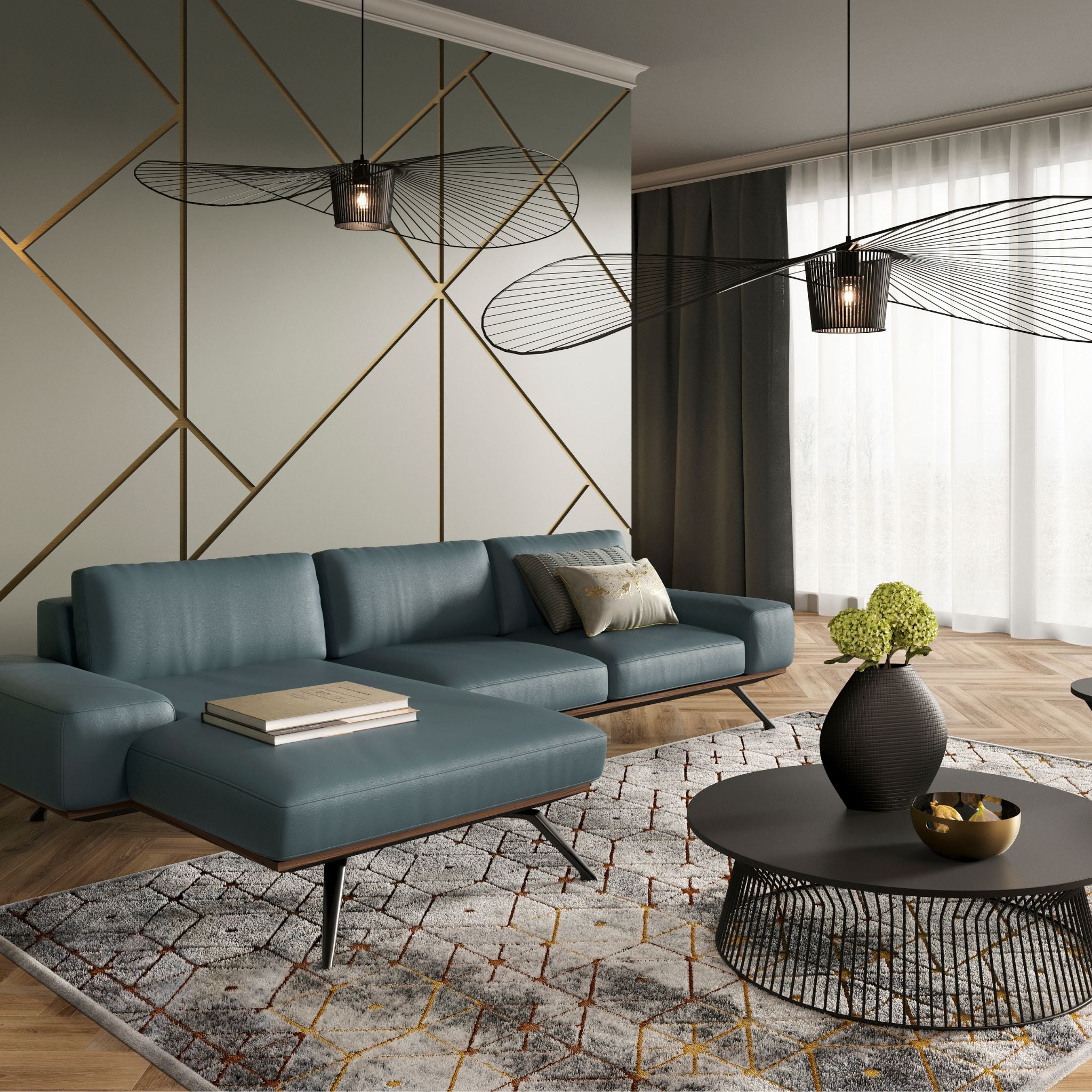 Kler Frase – luksusowa sofa modułowa na dębowej platformie
