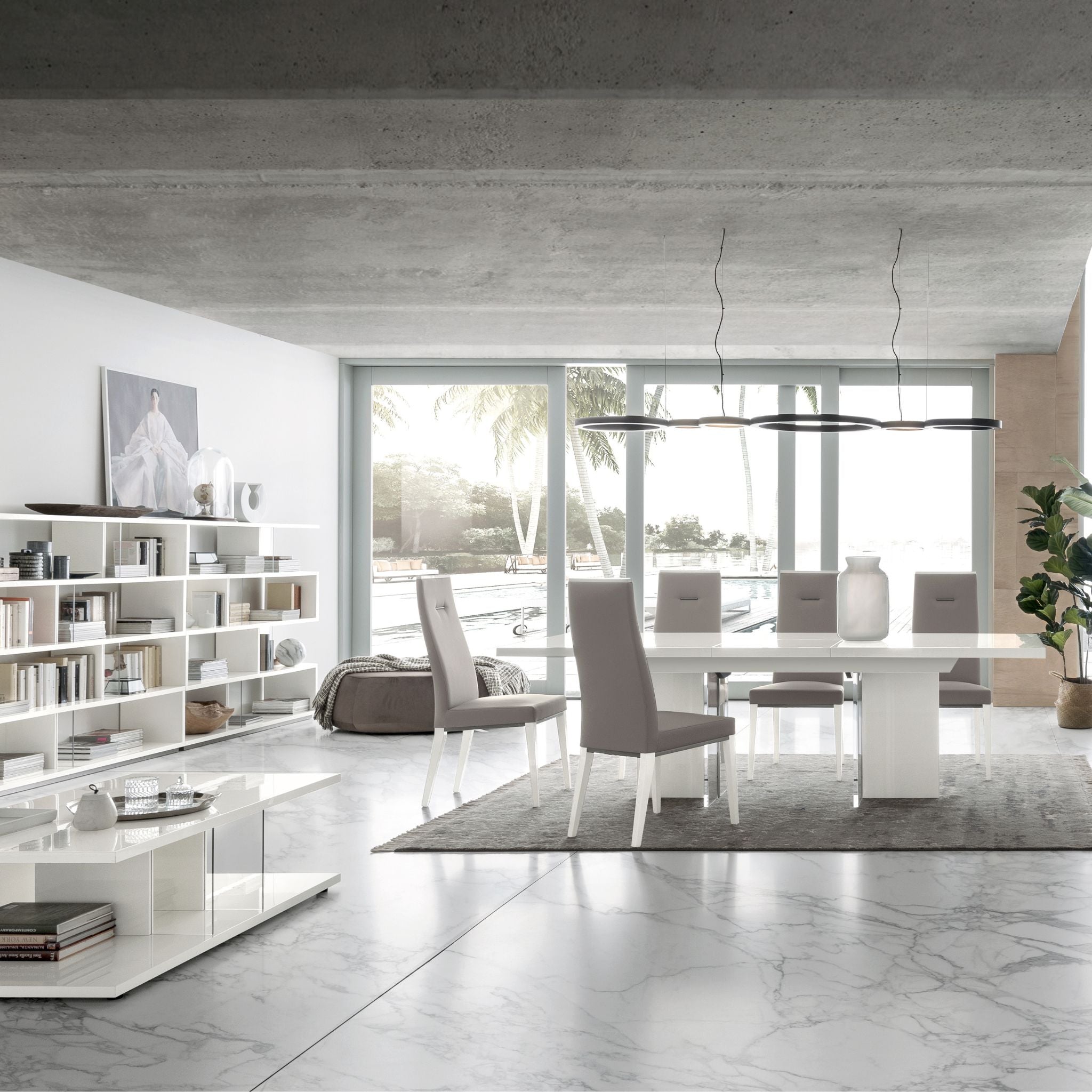 Artemide Alf Italia – luksusowe meble do jadalni w bieli i wysokim połysku