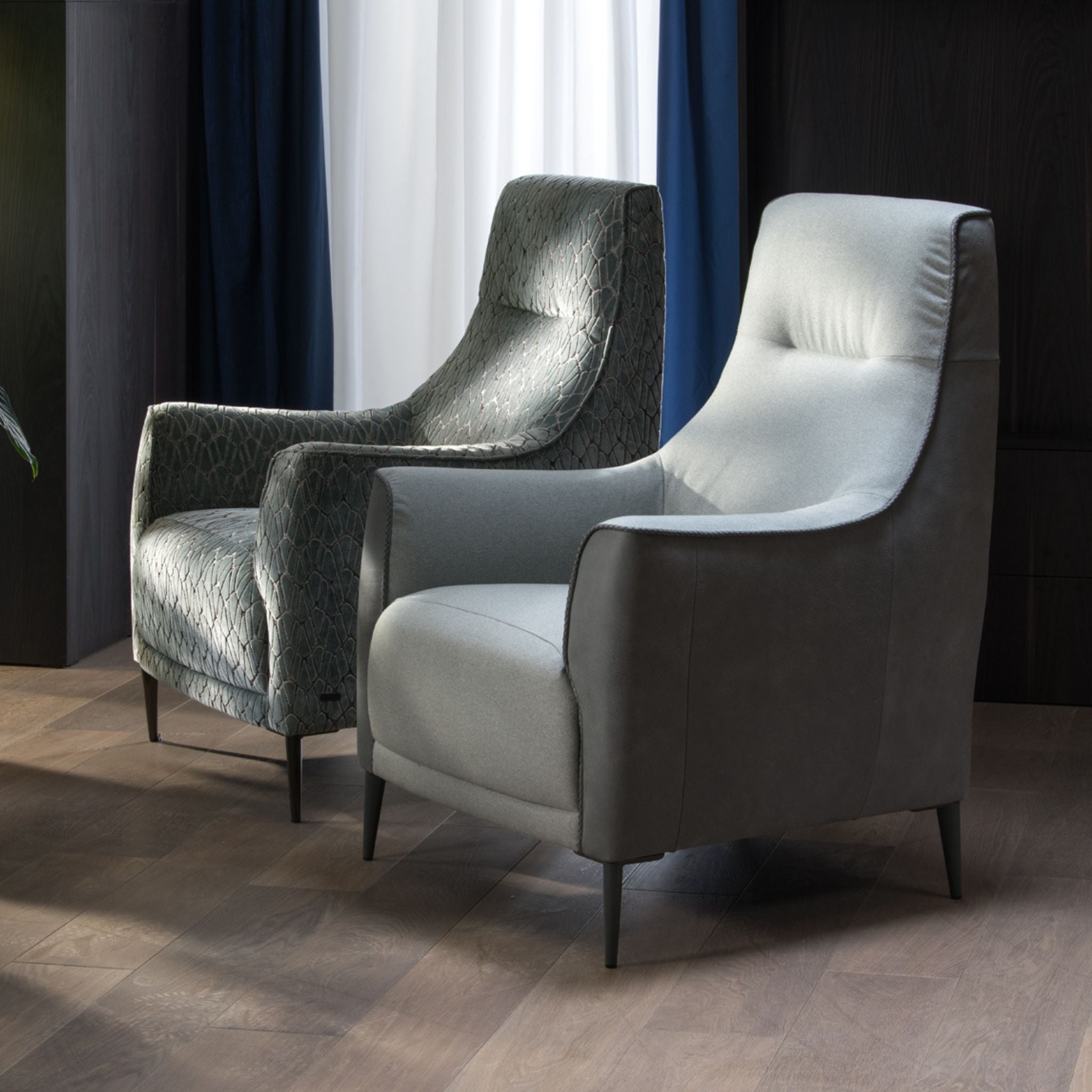 Kler Alto – designer lounge chair with decorative piping