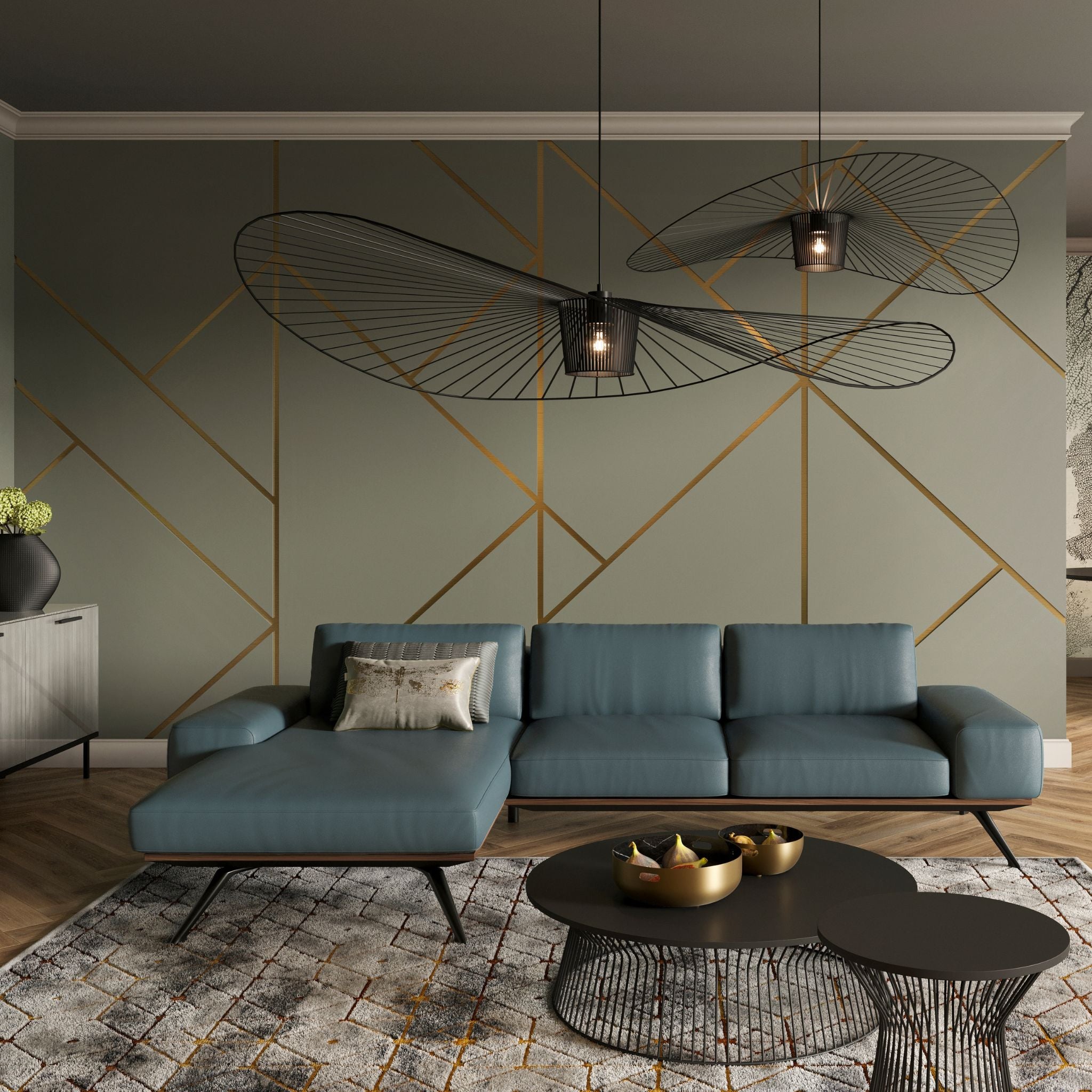 Kler Frase – luksusowa sofa modułowa na dębowej platformie